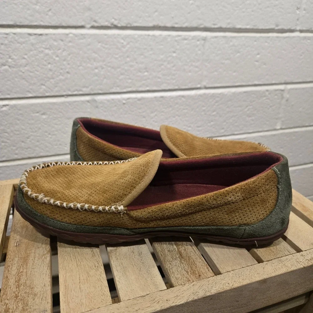 L.L. Bean Mens 8 Two Tone Suede Mountain Slippers Loafers‎ Cozy Cabin Gorpcore